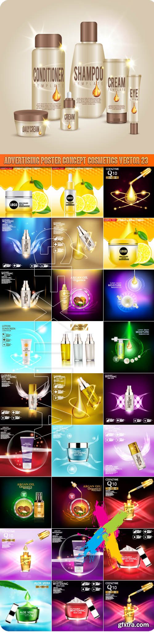 Advertising Poster Concept Cosmetics vector 23