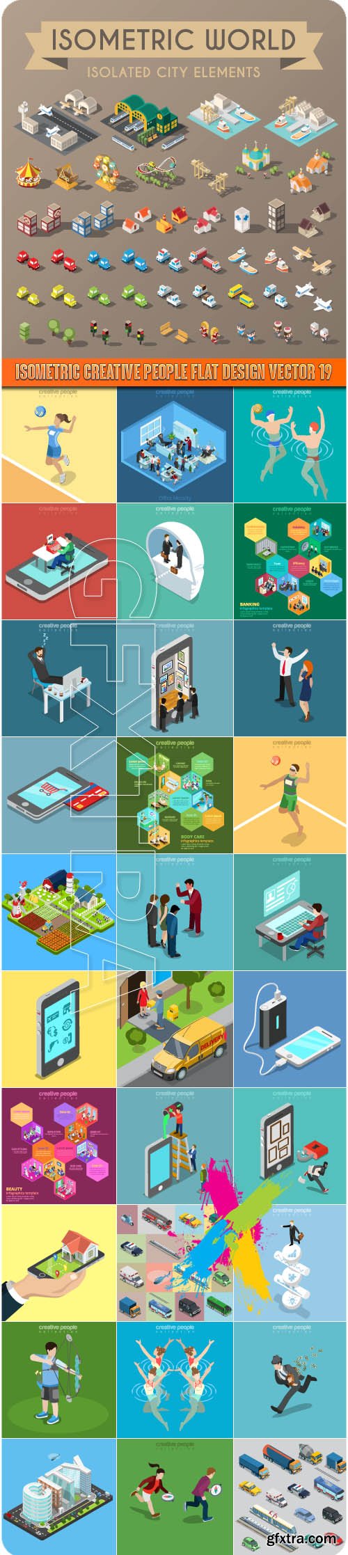 Isometric creative people flat design vector 19