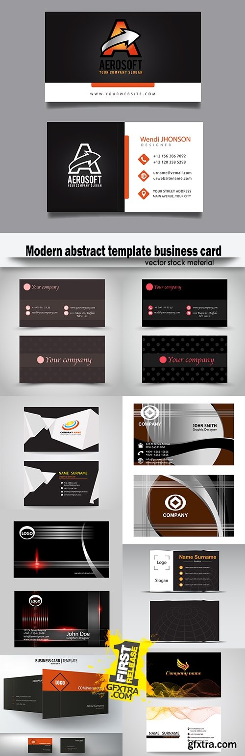 Modern abstract template business card