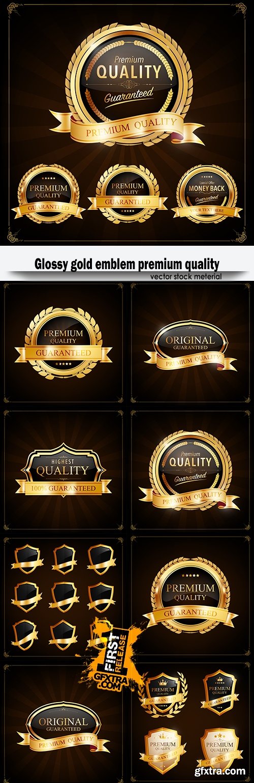 Glossy gold emblem premium quality