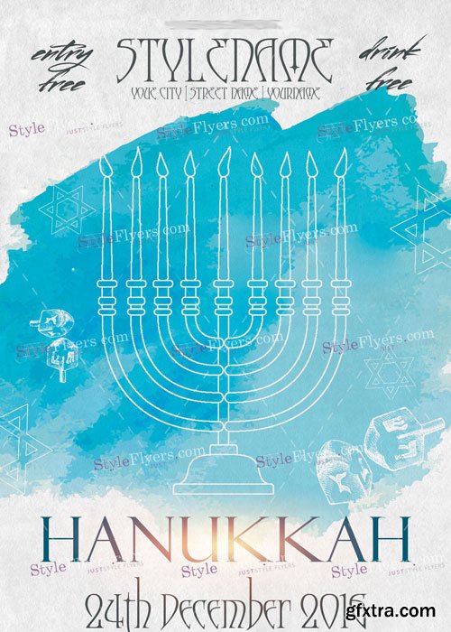 Hanukkah PSD Flyer Template