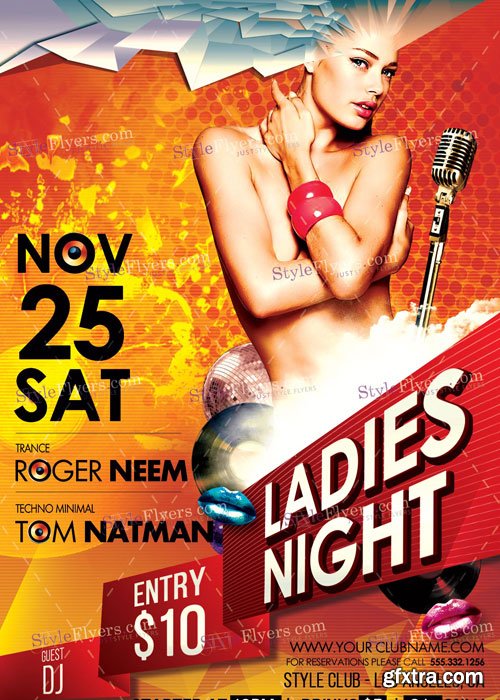 Ladies night PSD Flyer Template