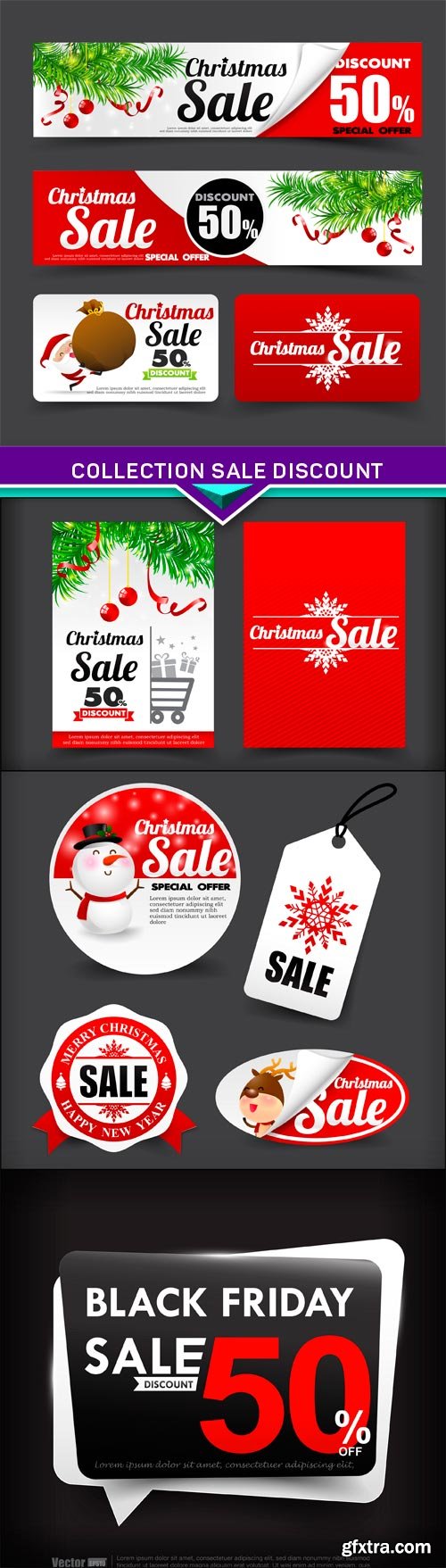 Collection of merry christmas santa, sale discount 4X EPS