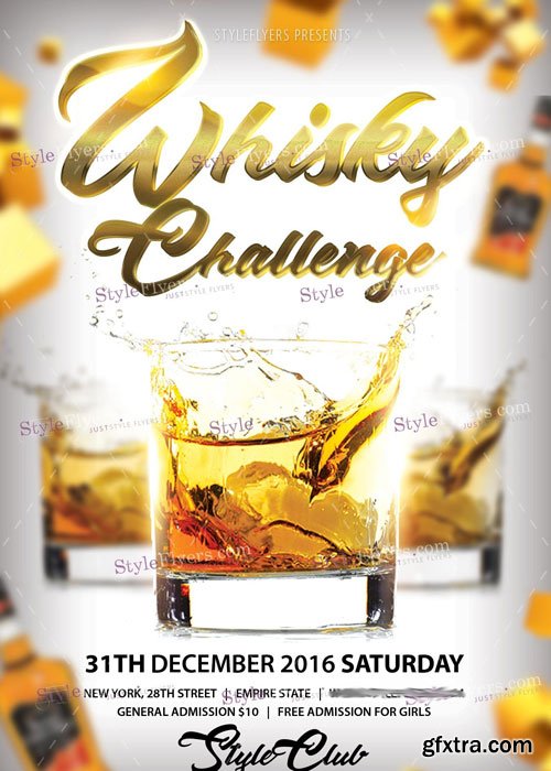 Whisky Challenge PSD Flyer Template