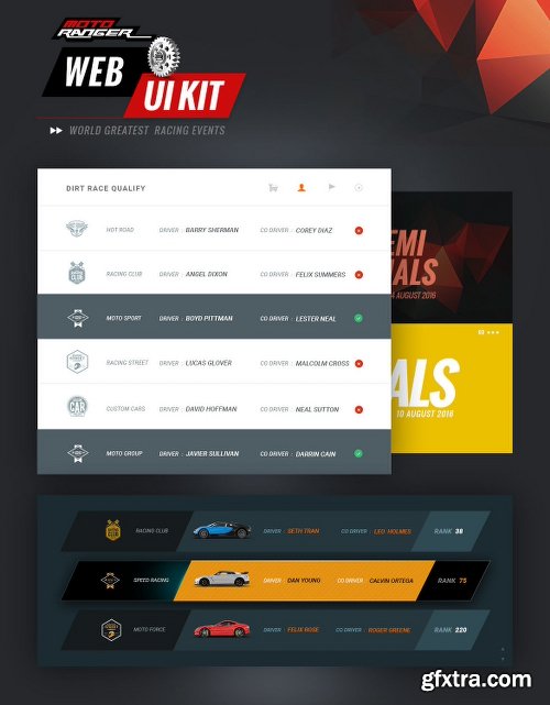 Moto Rangers web UI kit