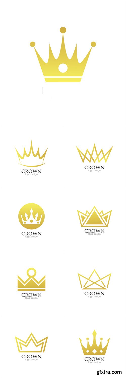 Vector Set - Crown Creative Concept Logo Design Template