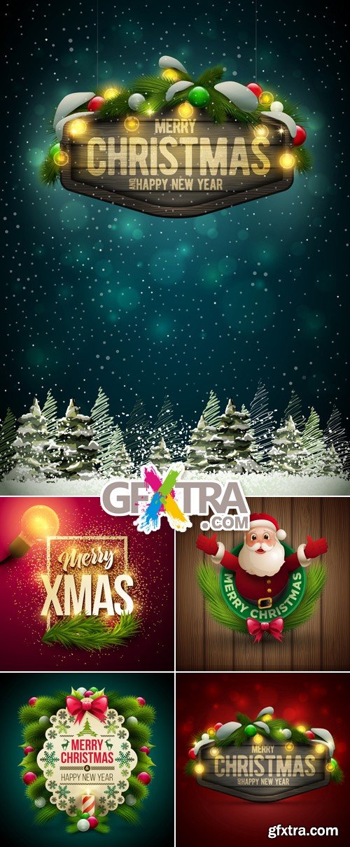 Festive Christmas Backgrounds Vector