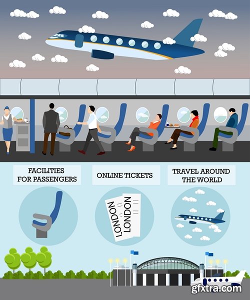 Passengers in public transport concept - 15 EPS