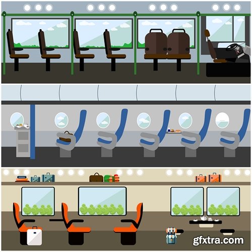 Passengers in public transport concept - 15 EPS