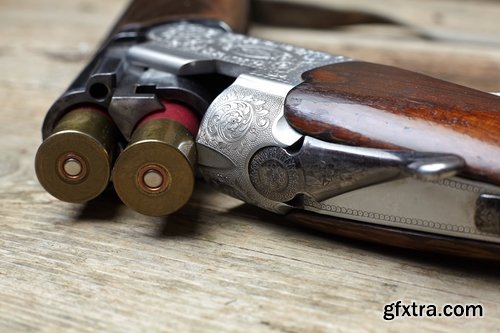 Collection of shotgun hunting rifle production of trophy hunting shot cartridge 25 HQ Jpeg