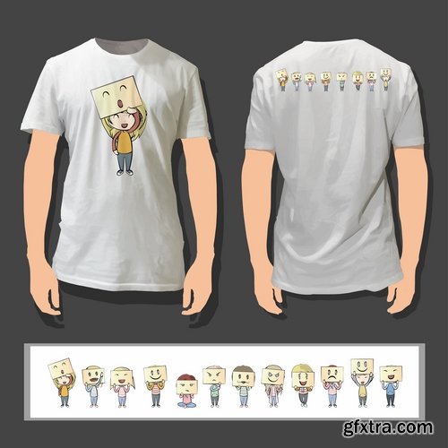 Collection image for clothes image for T-shirt template example stickers 25 EPS