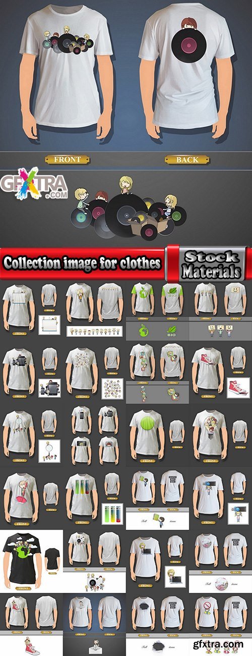 Collection image for clothes image for T-shirt template example stickers 25 EPS