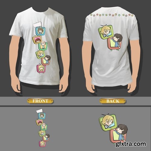 Collection image for clothes image for T-shirt template example stickers 25 EPS