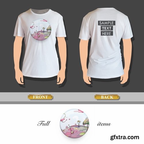 Collection image for clothes image for T-shirt template example stickers 25 EPS