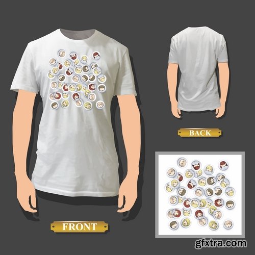 Collection image for clothes image for T-shirt template example stickers 25 EPS