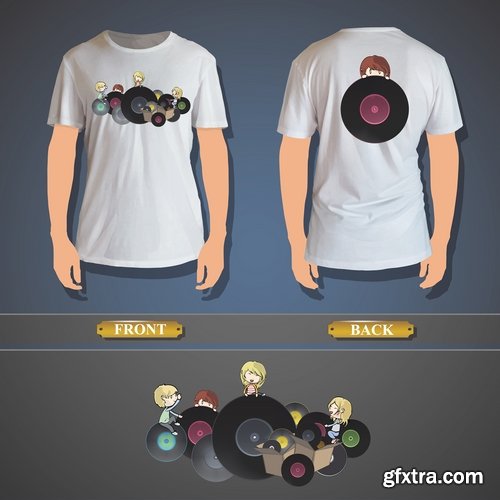 Collection image for clothes image for T-shirt template example stickers 25 EPS