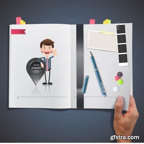 Collection template for children's book illustration for notebook notepad 25 EPS