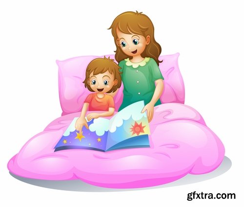 Collection mother child family love vector image 25 EPS