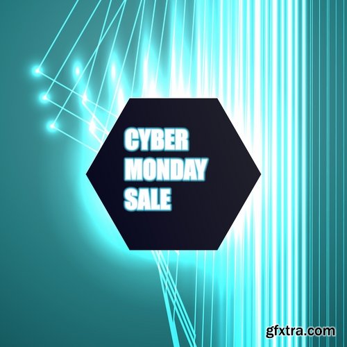 Collection sale sticker label sticker the cyber Black Friday trade in 25 EPS