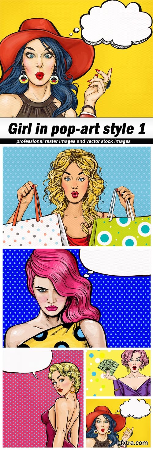 Girl in pop-art style 1 - 5 UHQ JPEG