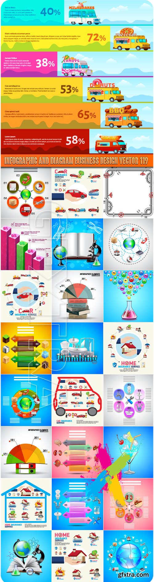 Infographic and diagram business design vector 119