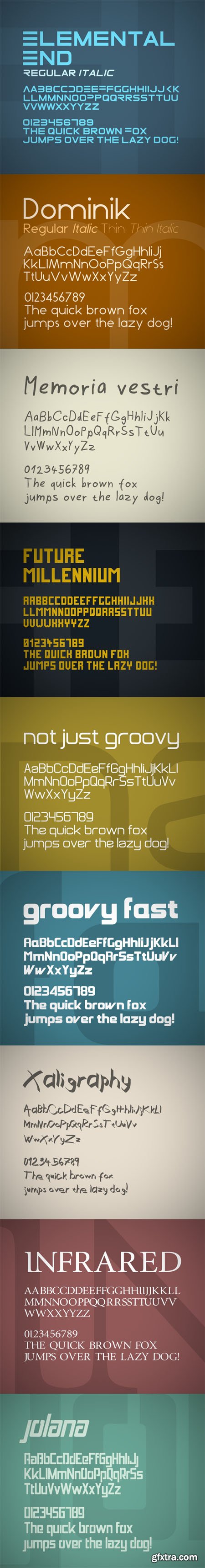 9 Fonts Pack TTF