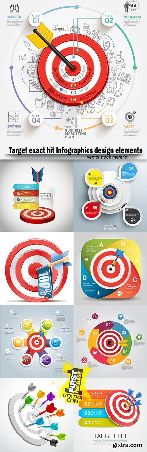 Target exact hit Infographics design elements