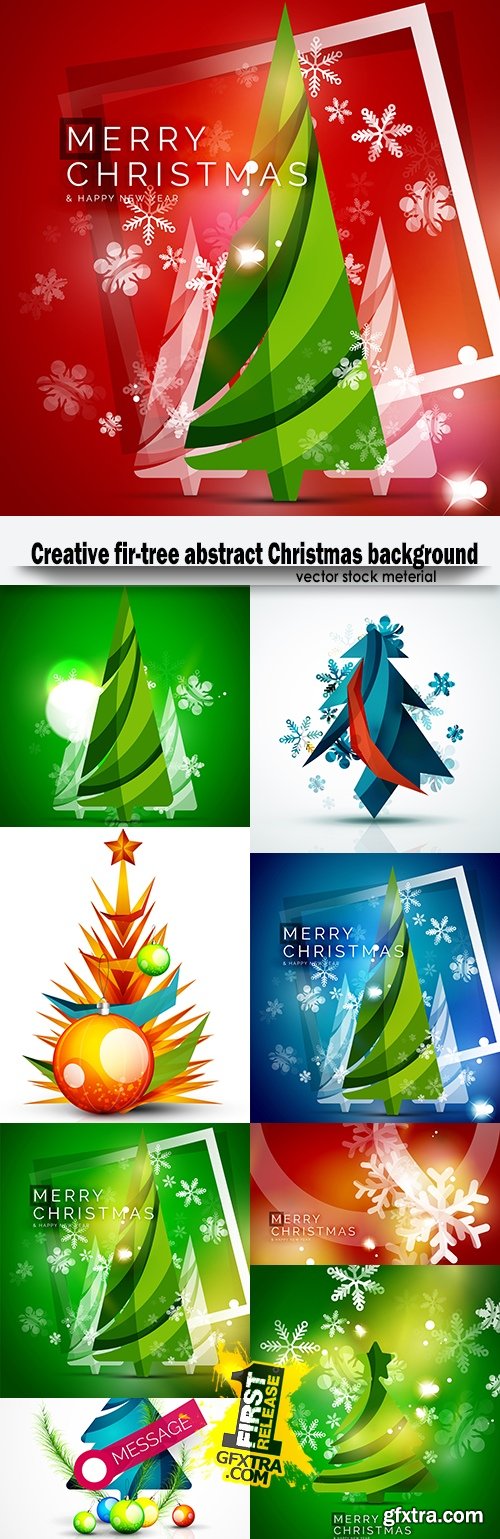 Creative fir-tree abstract Christmas background