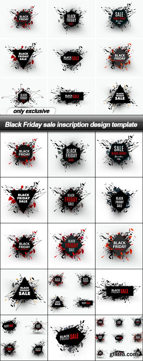 Black Friday sale inscription design template - 15 EPS