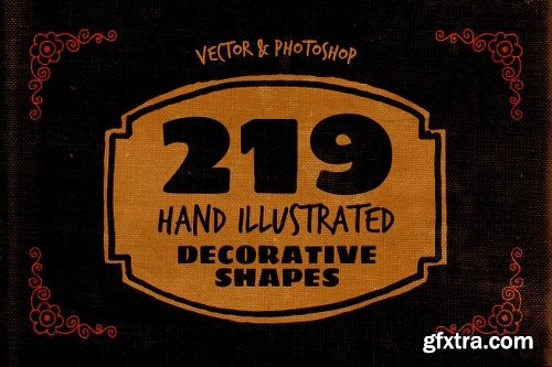 CreativeMarket 219 Hand Drawn Decorative Shapes 297645