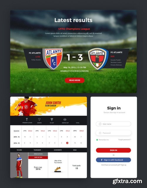 Soccer Sports Club Web UI Kit