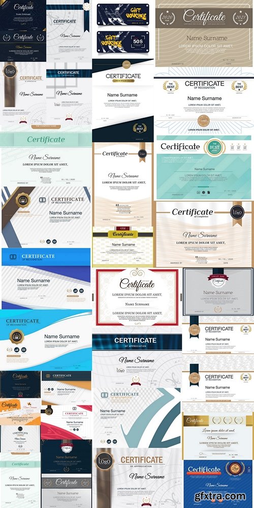 Certificate template, Certificate of achievement frame design template