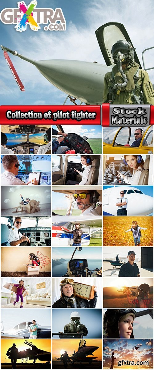 Collection of pilot fighter aircraft civil aviation 25 HQ Jpeg