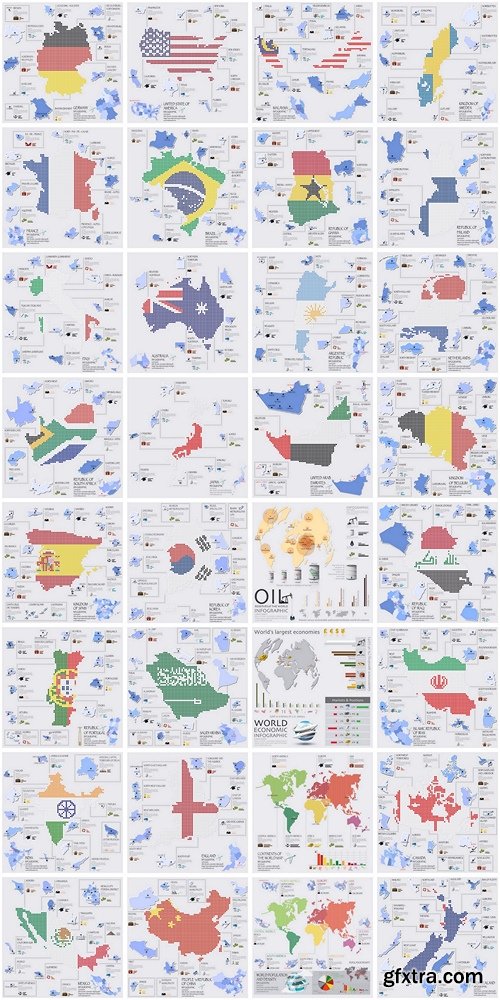 Dot And Flag Map world of Infographic 2