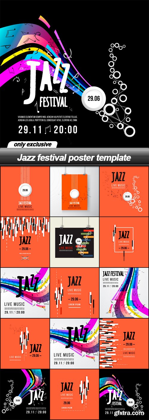 Jazz festival poster template - 15 EPS