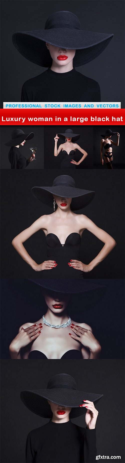 Luxury woman in a large black hat - 7 UHQ JPEG