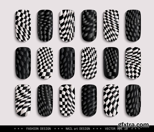 Collection nail manicure pedicure example makeup vector image 25 EPS