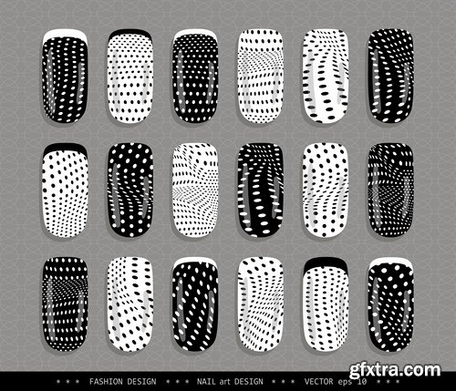 Collection nail manicure pedicure example makeup vector image 25 EPS