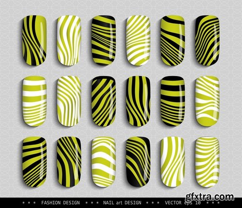 Collection nail manicure pedicure example makeup vector image 25 EPS