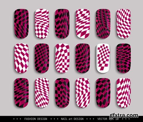 Collection nail manicure pedicure example makeup vector image 25 EPS