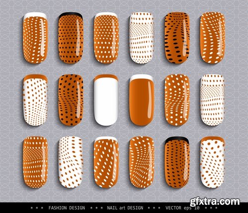 Collection nail manicure pedicure example makeup vector image 25 EPS