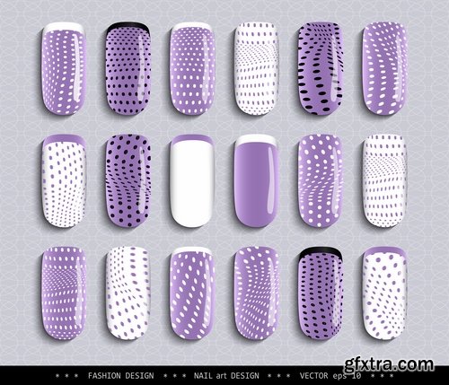 Collection nail manicure pedicure example makeup vector image 25 EPS