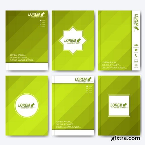 Corporate identity template & Brochures set - 50xEPS Vector Stock