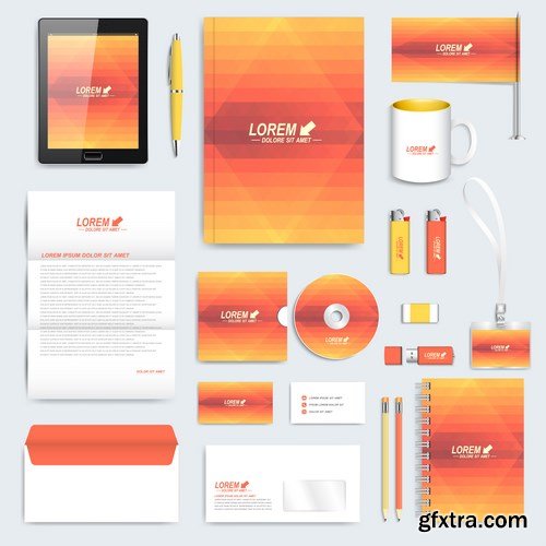 Corporate identity template & Brochures set - 50xEPS Vector Stock