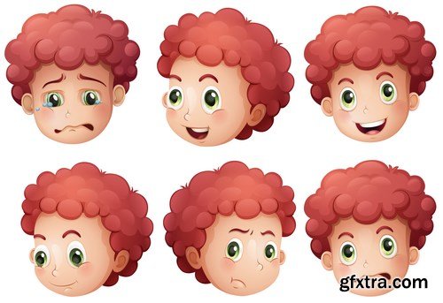 Cartoon Expressions & Emotions 3 - 20xEPS Vector Stock