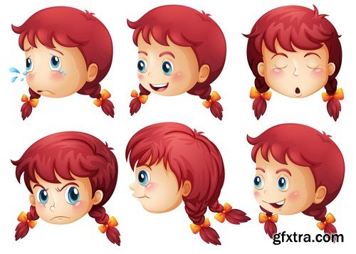 Cartoon Expressions & Emotions 3 - 20xEPS Vector Stock