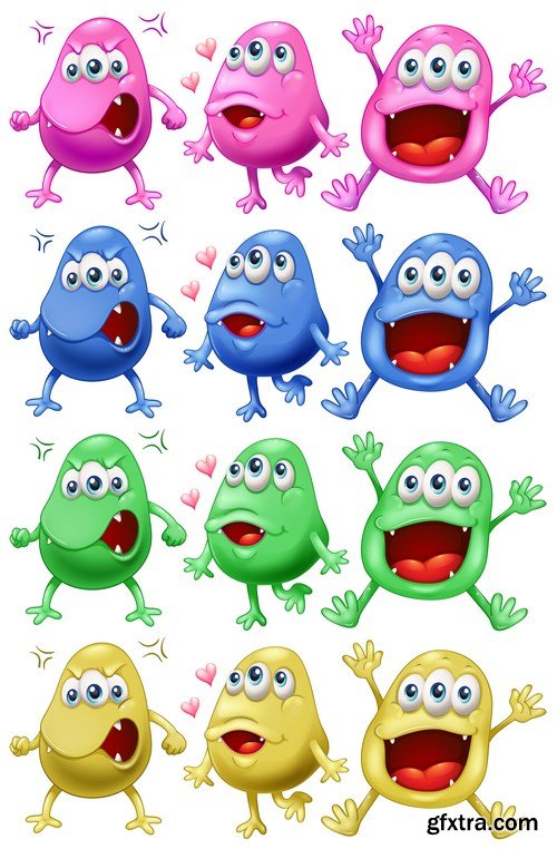 Cartoon Expressions & Emotions 3 - 20xEPS Vector Stock