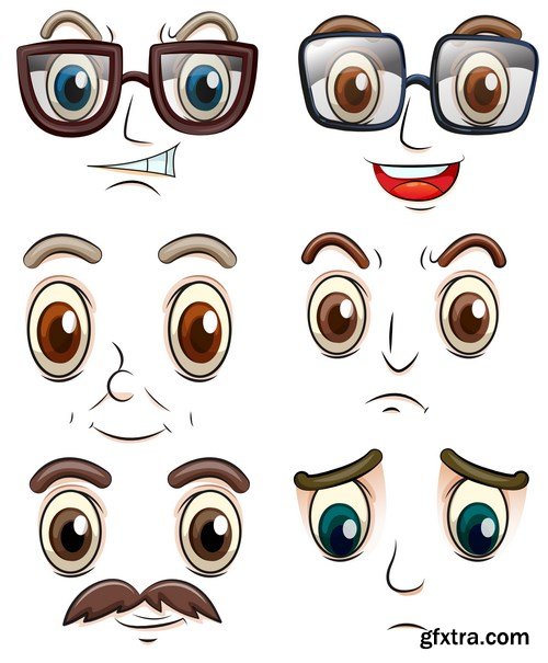 Cartoon Expressions & Emotions 3 - 20xEPS Vector Stock