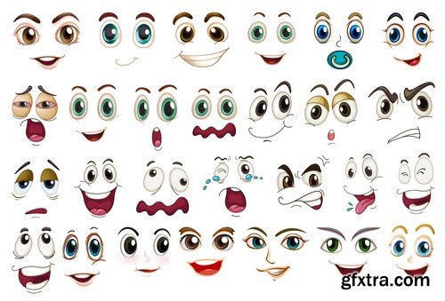 Cartoon Expressions & Emotions 3 - 20xEPS Vector Stock