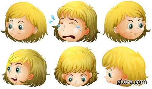 Cartoon Expressions & Emotions 3 - 20xEPS Vector Stock